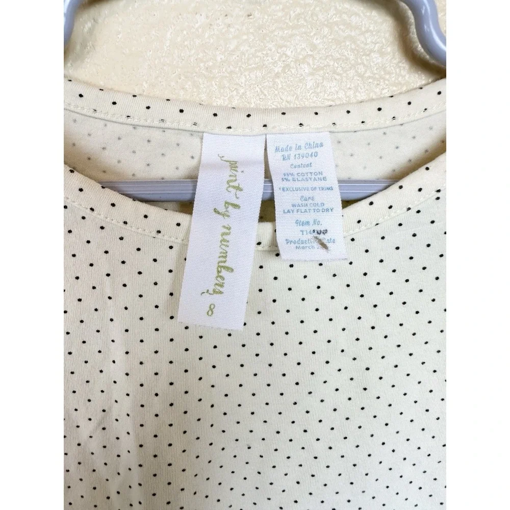 Matilda Jane Girl Long Sleeve Top 8 Cream Polka Dot Ruffle Paint By Numbers PBN